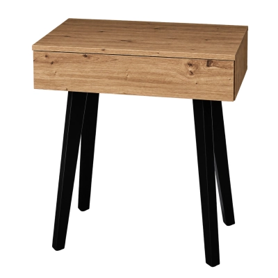 Toaletka / konsola "LENA" dąb artisan 75cm, bukowe czarne nóżki